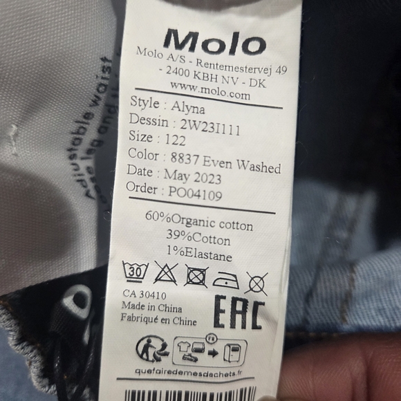 MOLO Girl's ALYNA Medium Blue Chambray Elasticized Waist Cargo Jeans, Sz 7 YRS - Picture 8 of 14